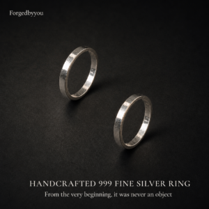 Niche design silver rings - mirror-polished pure silver rings - commemorative sterling silver tokens