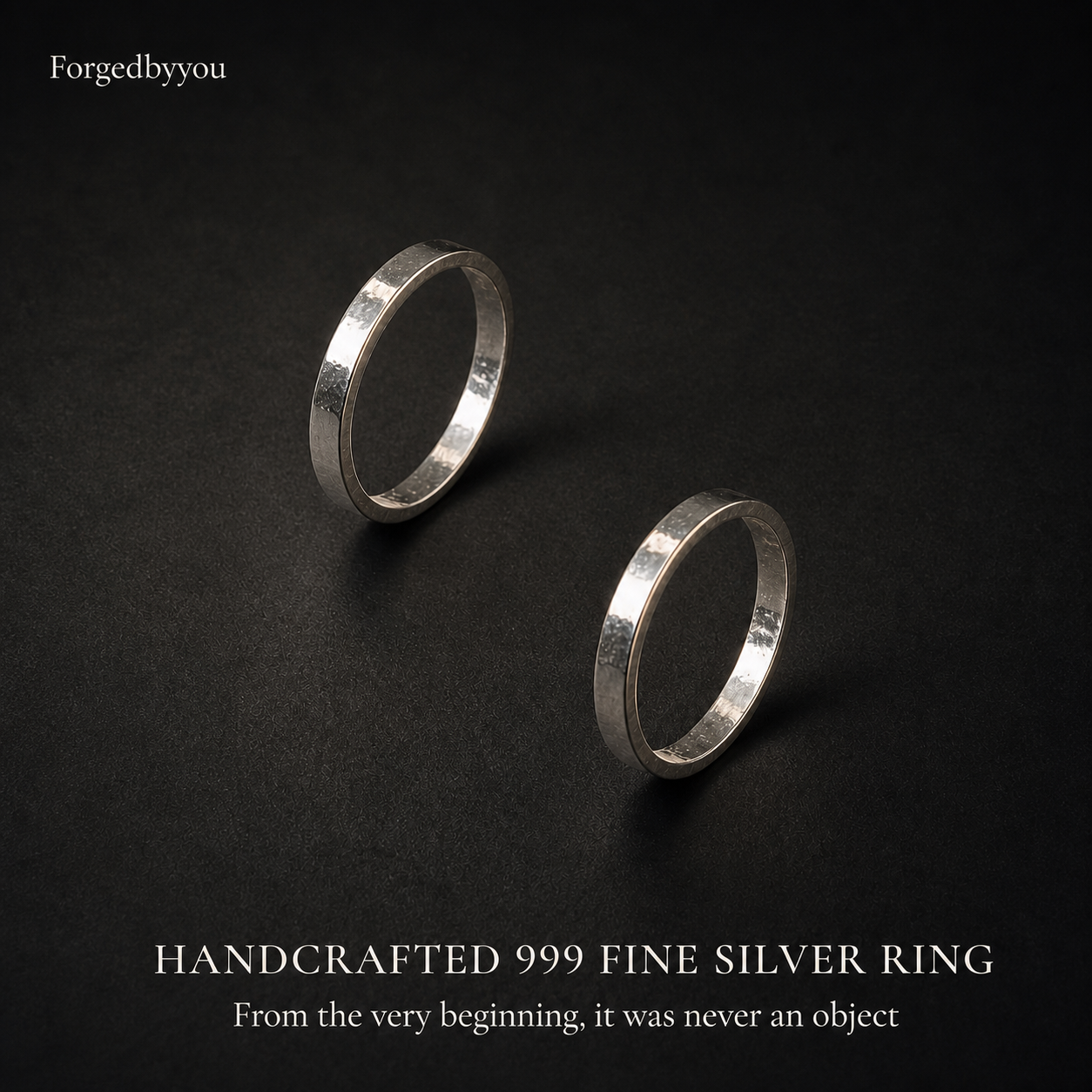 Niche design silver rings - mirror-polished pure silver rings - commemorative sterling silver tokens