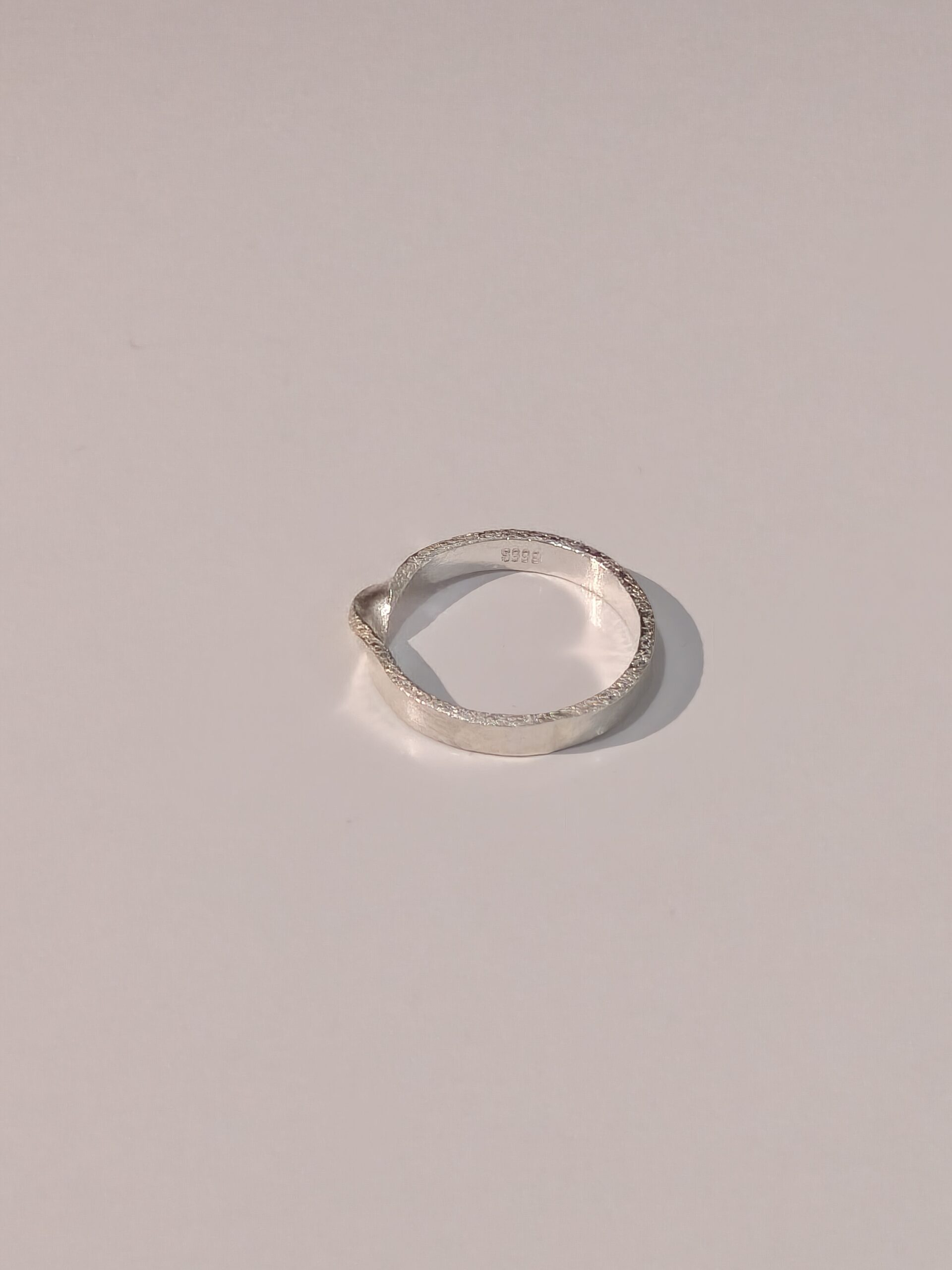 999 sterling silver couple rings, pure silver irregular silver rings, couple engraving custom - Image 5
